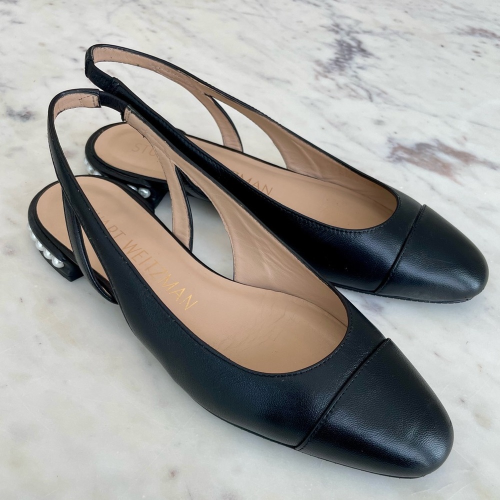 STUART WEITZMAN slingback pearl flats